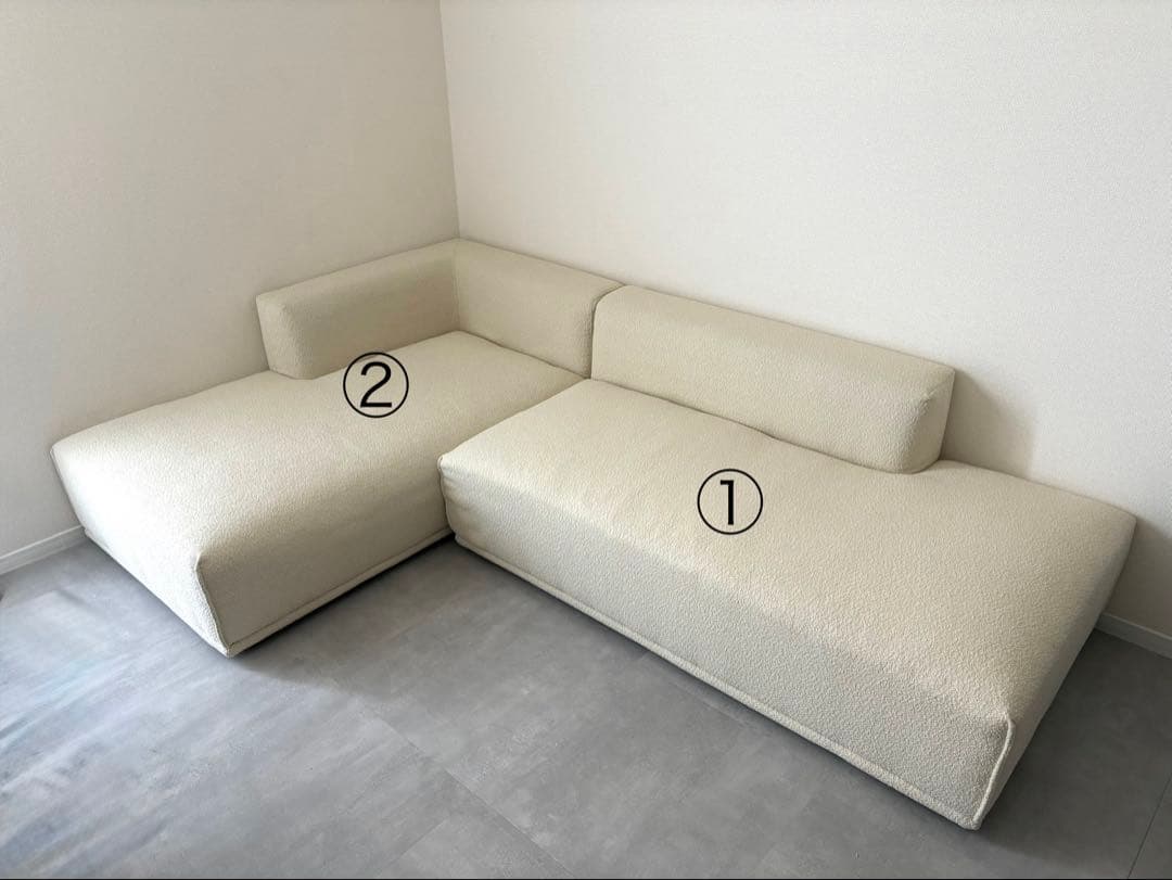 Francfranc メーネソファLホワイト フランフラン ブークレ ソファー