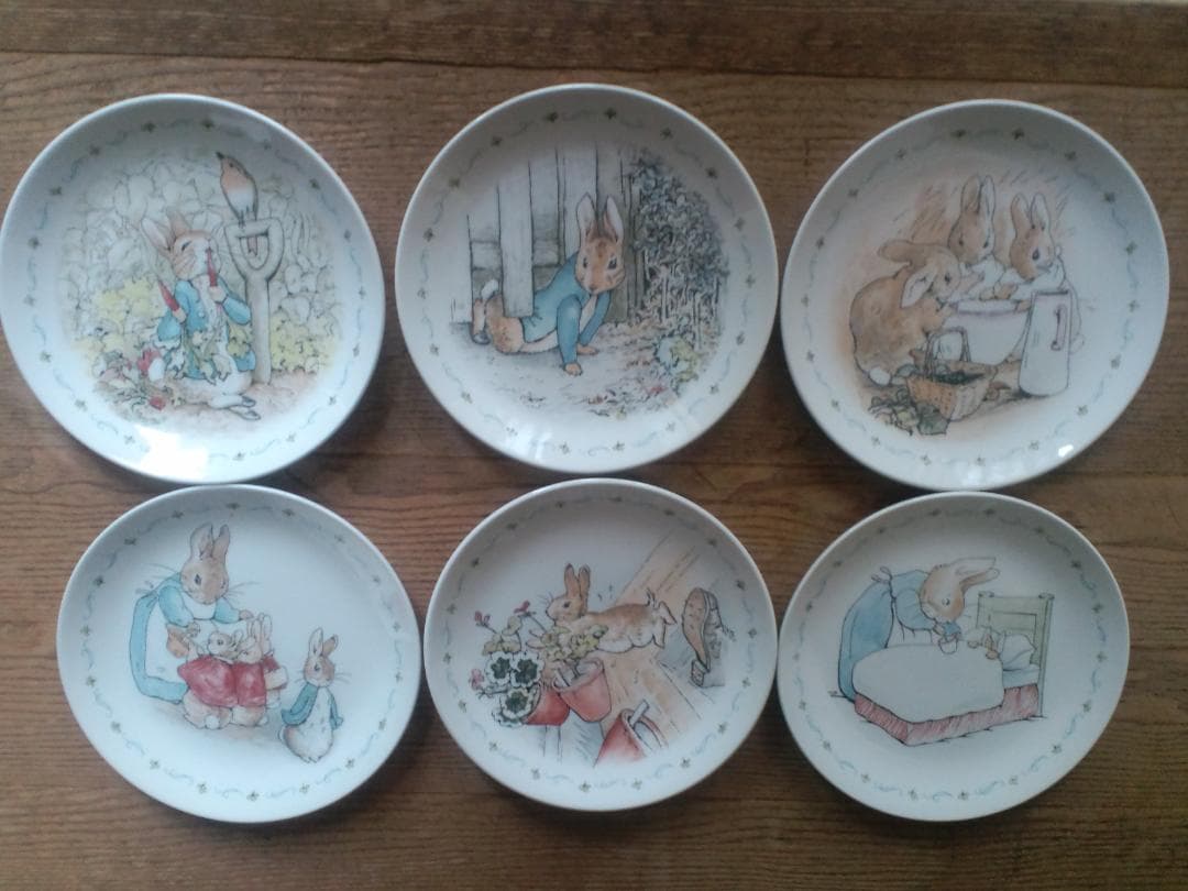 レア！未使用☆ウェッジウッド　ピーターラビット　プレート 6枚セット 　新刻印