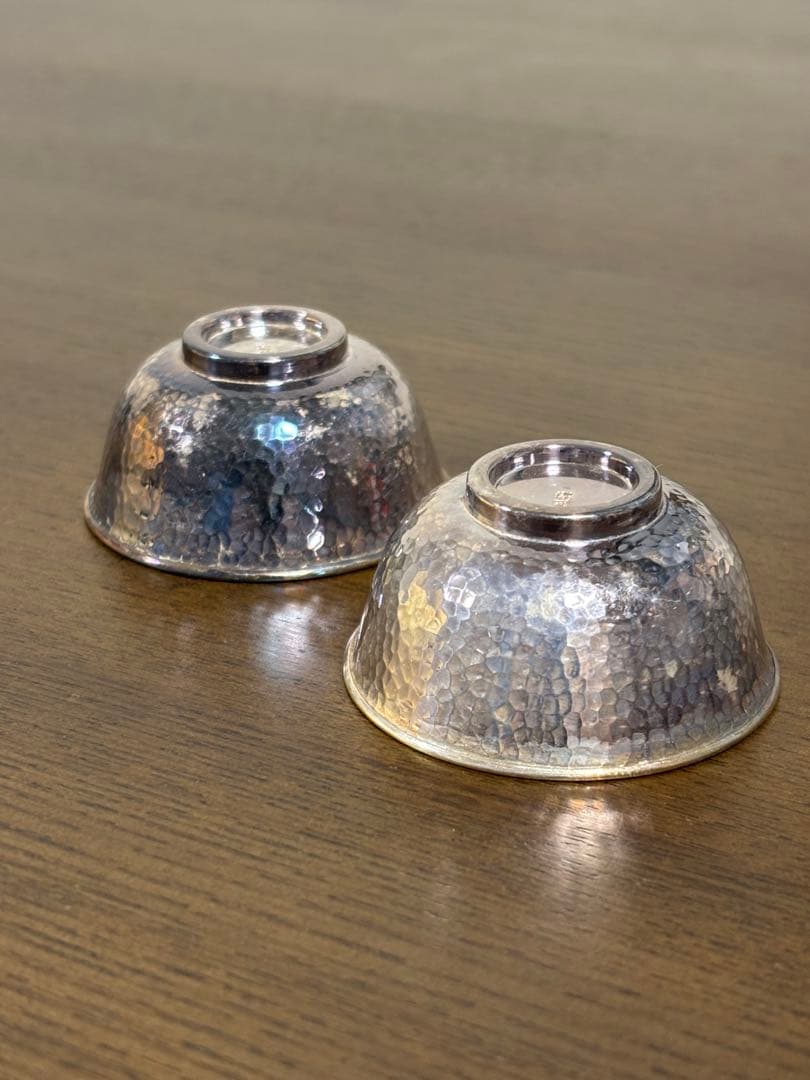 純銀　silver 刻印　酒器　盃　二客組