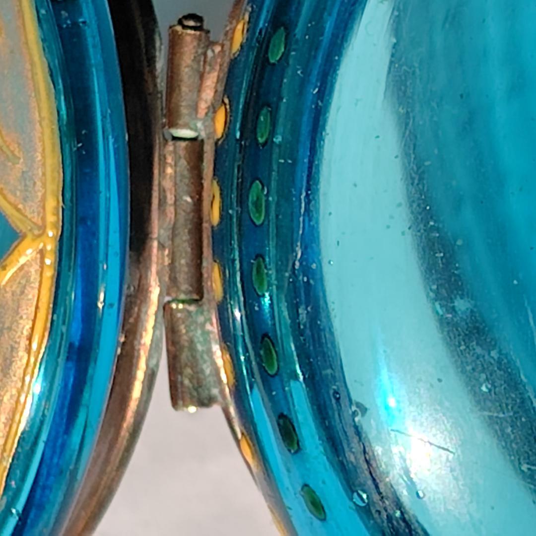 フランスアンティーク　トリンケットボックス　小物入れ　エナメルガラス