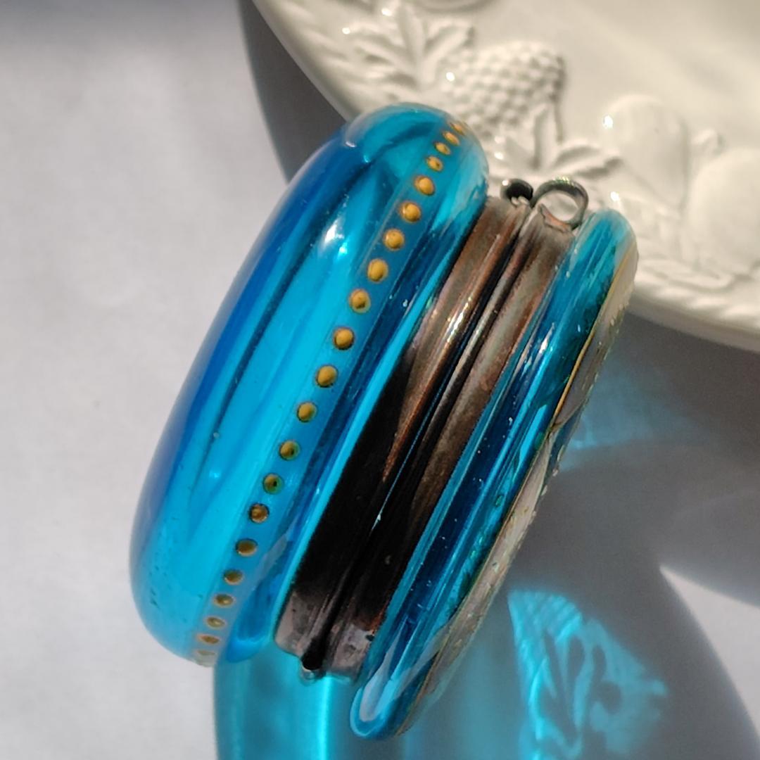 フランスアンティーク　トリンケットボックス　小物入れ　エナメルガラス