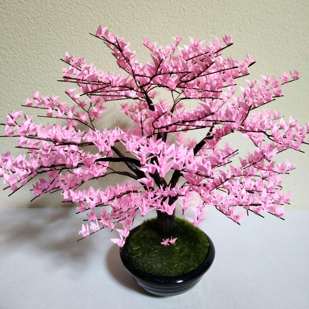 折り鶴盆栽(桜　盆栽)No.48