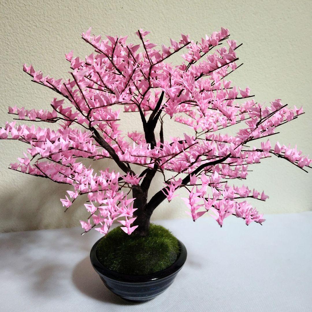 折り鶴盆栽(桜　盆栽)No.48