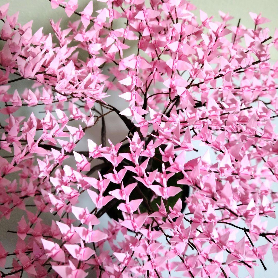 折り鶴盆栽(桜　盆栽)No.48
