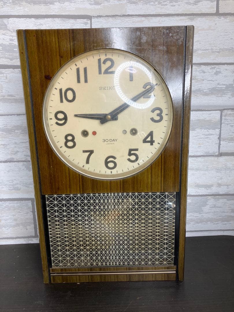 昭和レトロ SEIKO 30DAY 掛け時計 ゼンマイ式 振り子時計 動作未確認
