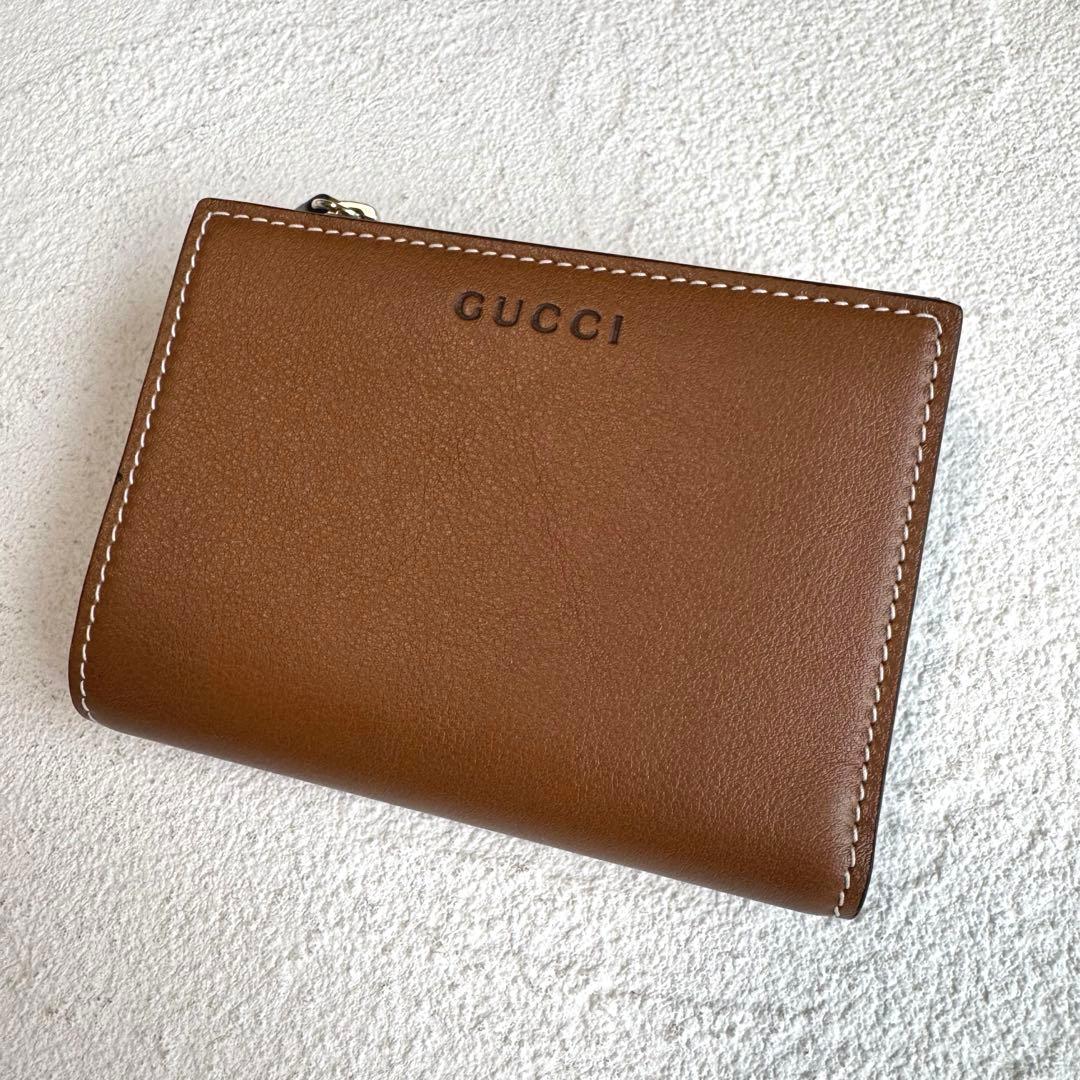 GUCCI グッチ GGエンブレム ミディアム ジップウォレット 二つ折り財布