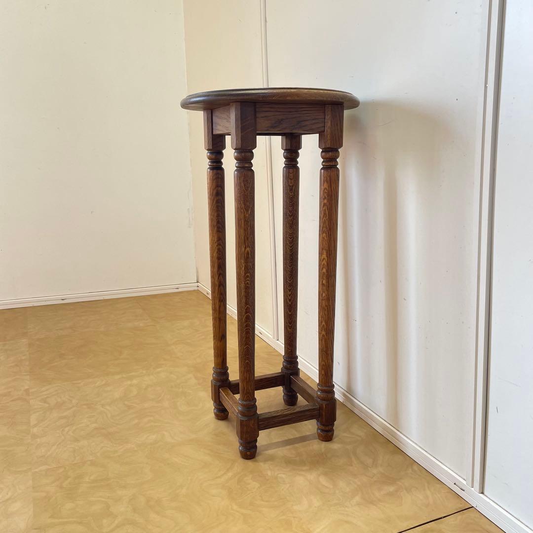 オーク材 フラワースタンド 花台 サイドテーブル コンソール アンティーク