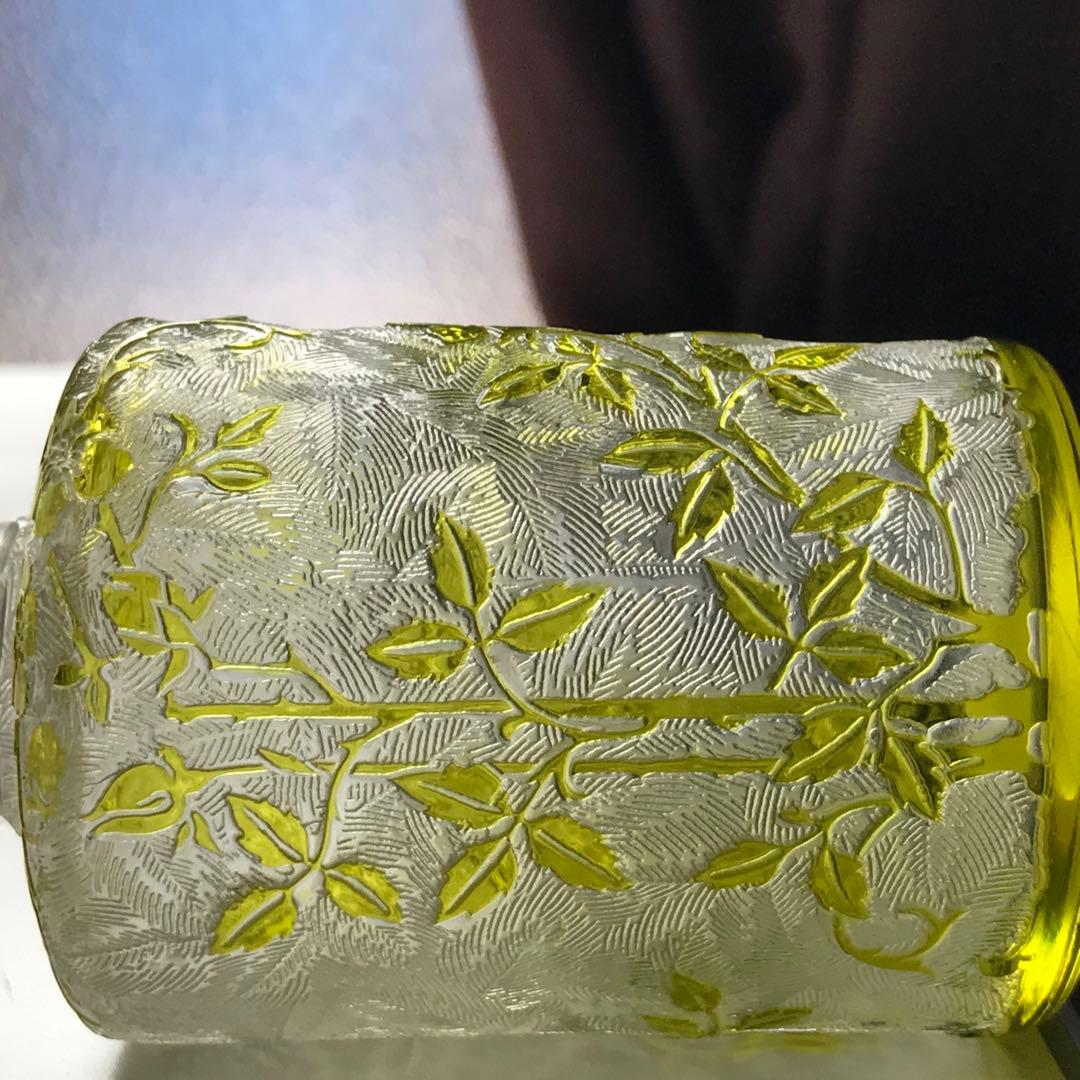 人気★珍しいモスグリーン★オールドバカラBACCARATエグランティエ♡野薔薇♡