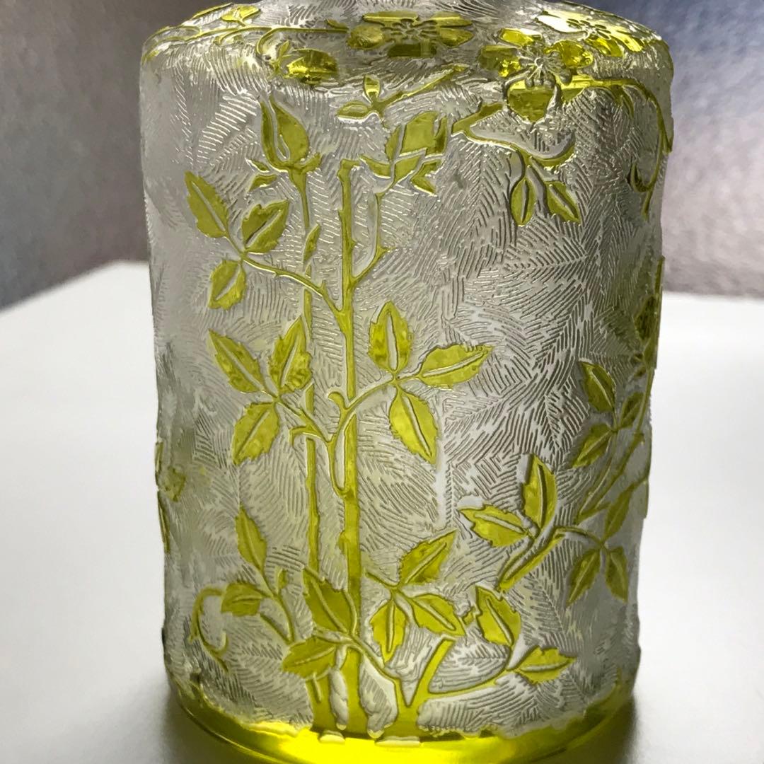 人気★珍しいモスグリーン★オールドバカラBACCARATエグランティエ♡野薔薇♡