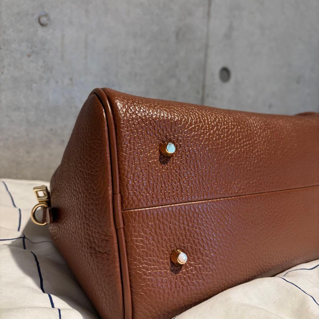 クリスチャン ヴィラ CHRISTIAN VILLA レザーボストンバッグ　茶色