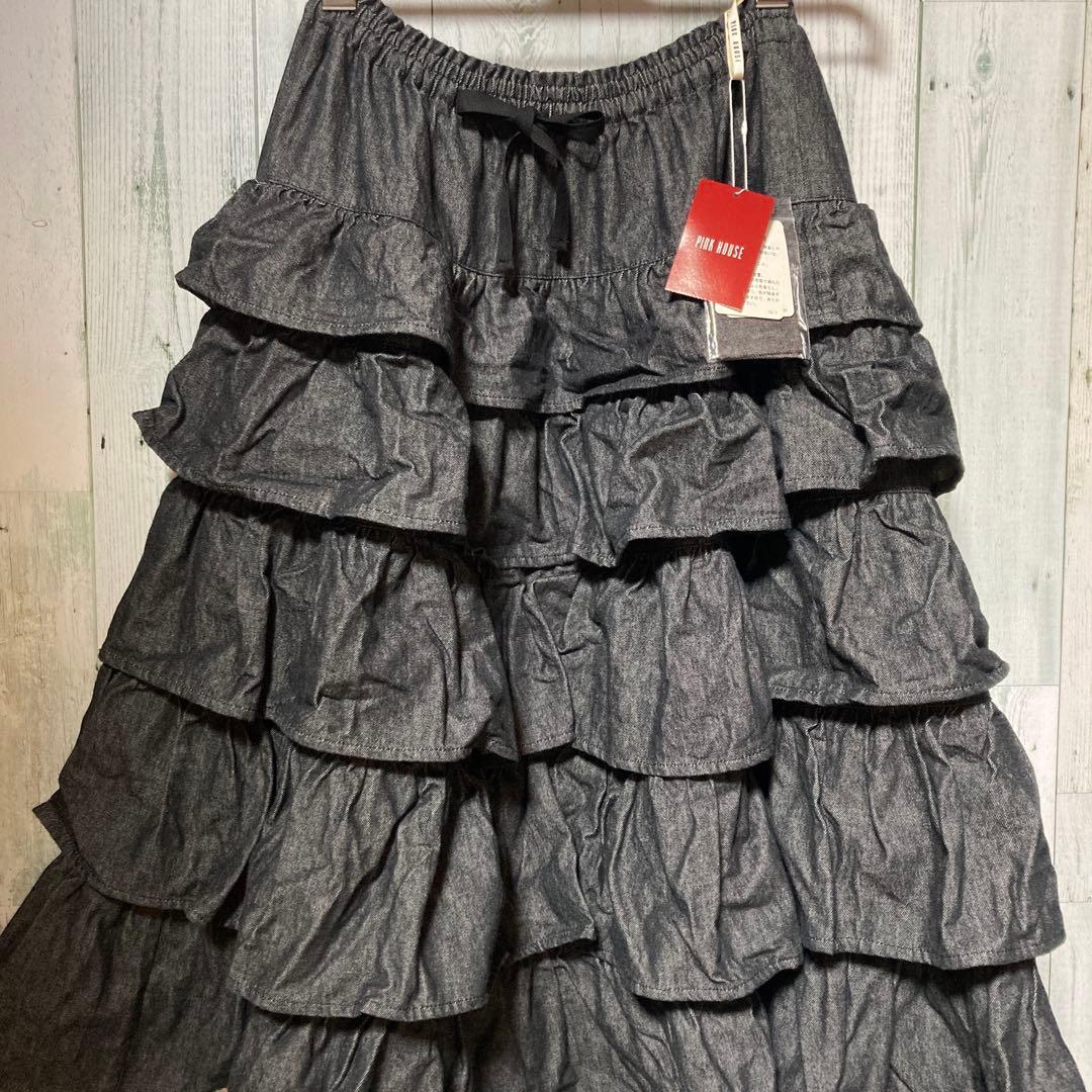 ピンクハウス　フレアスカート　ミディ丈