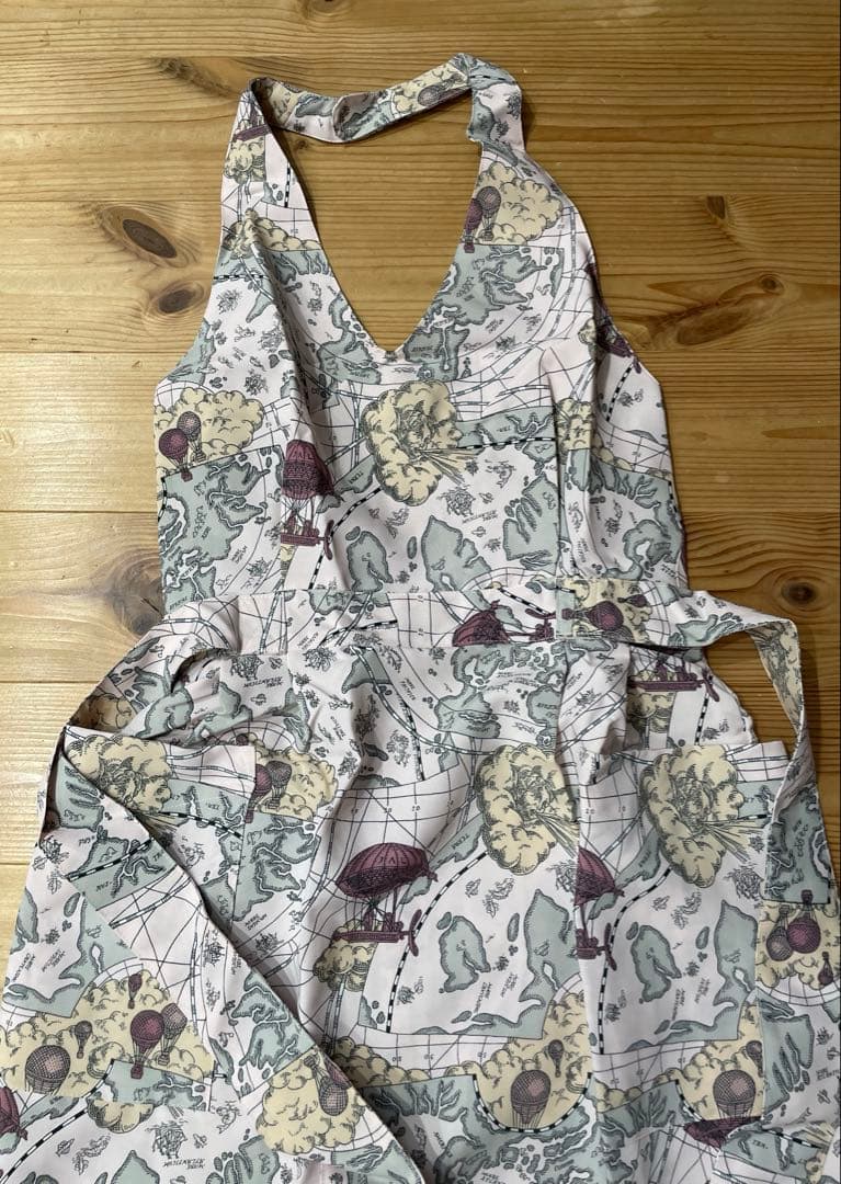 【希少】JAL. inaba Yoshie. 地図プリントエプロン