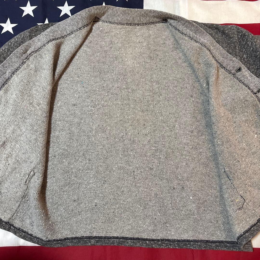 50s ヴィンテージ ごま塩 スウェット カーディガン 当時物 希少