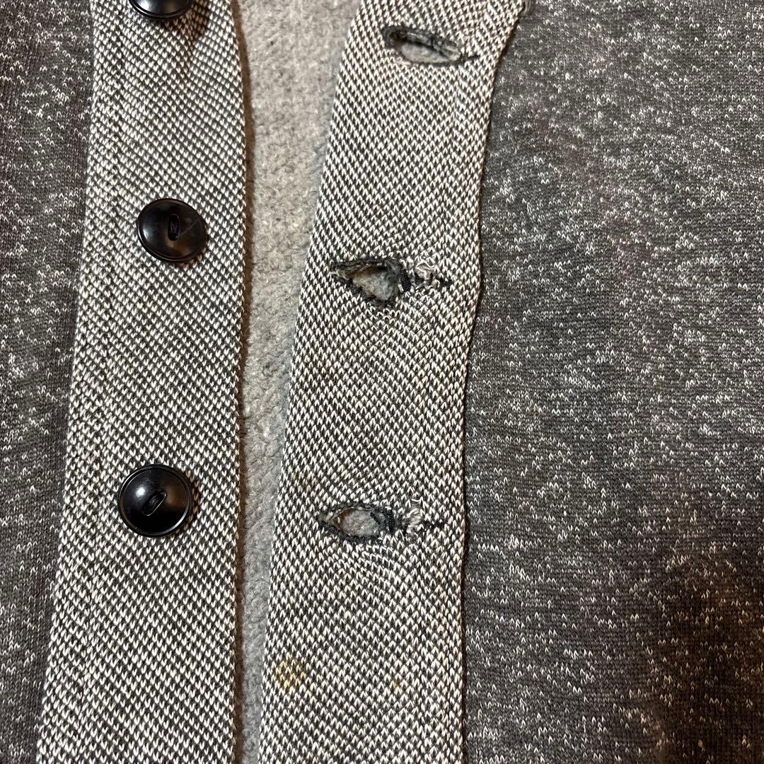 50s ヴィンテージ ごま塩 スウェット カーディガン 当時物 希少