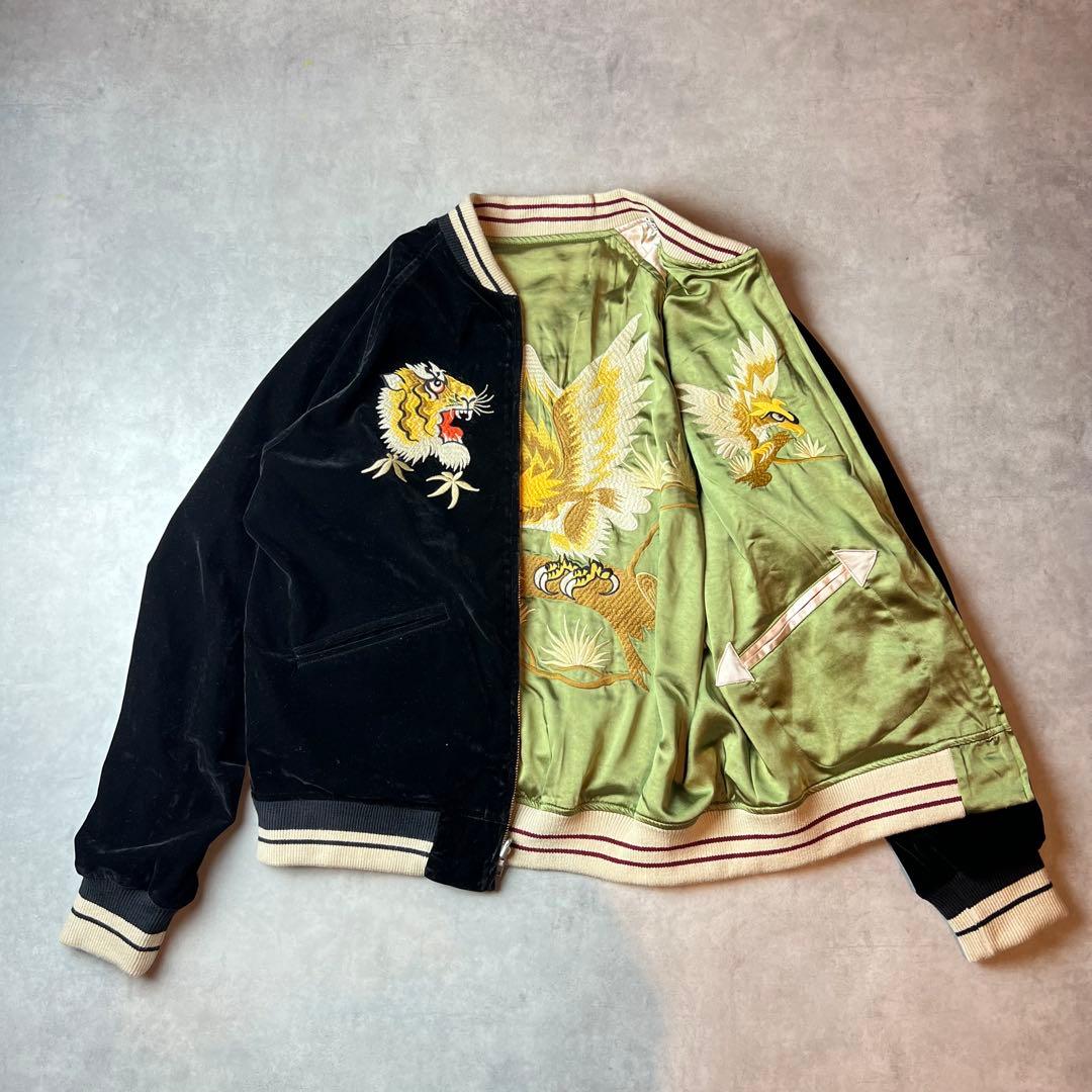 ✅新品　スカジャン　スーベニアジャケット　別珍　ベロア　リバーシブル　B　XL