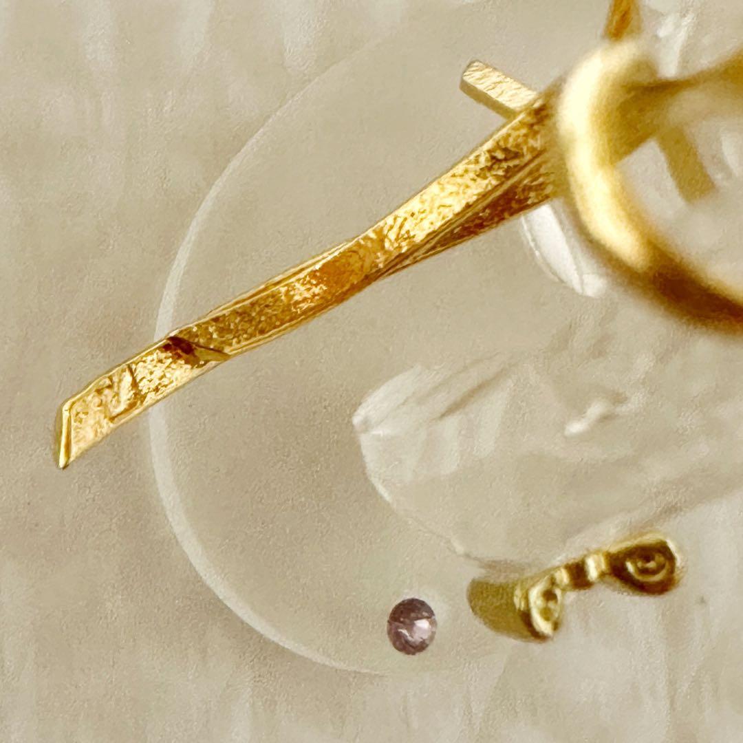 美品 スワロフスキー クリスタル バレエシューズ 置物 ゴールド