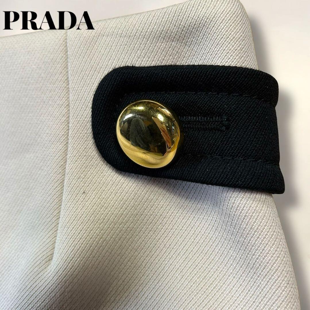 【美品】プラダ　ラップスカートサイズ装飾ベルトヴァージンウールサイズ36 S