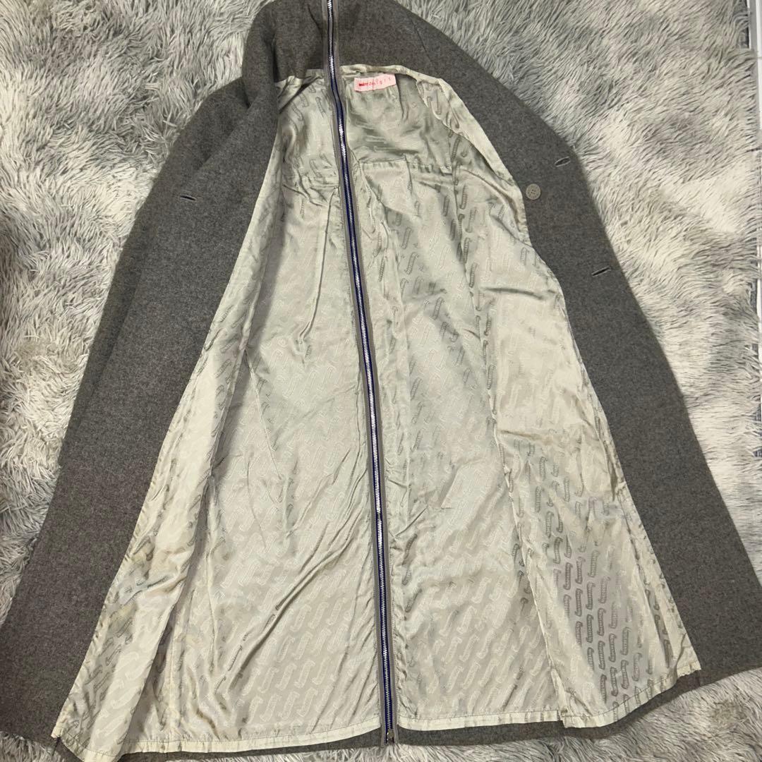 【美品】mint designs バックジップロングコート ブルーライン 2