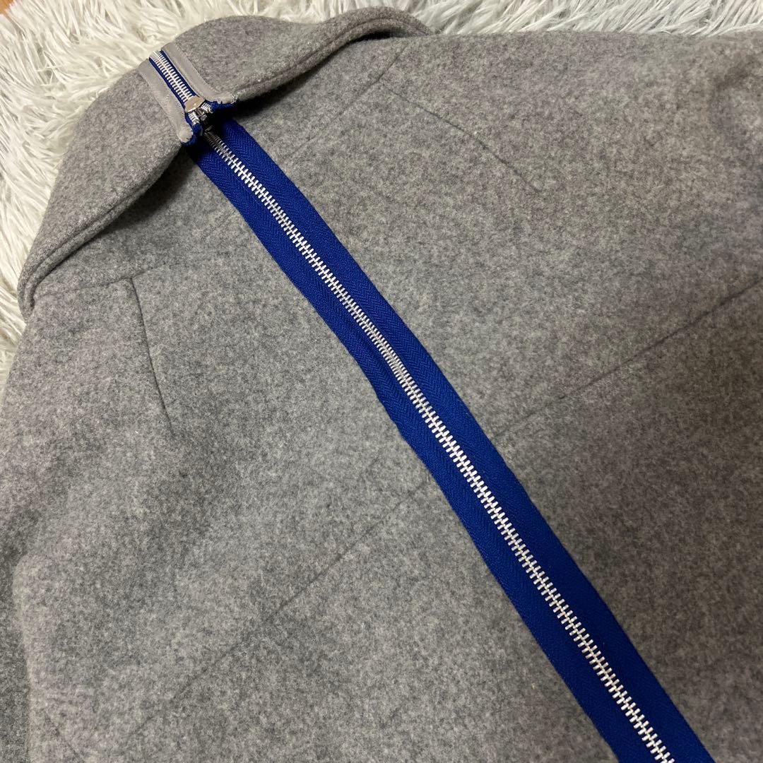 【美品】mint designs バックジップロングコート ブルーライン 2