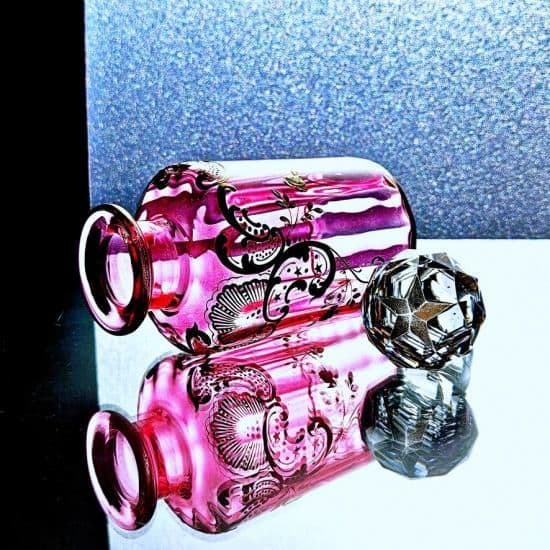 赤金彩オールドバカラ ルイ15世様式の香水瓶 大#18【19世紀後半】