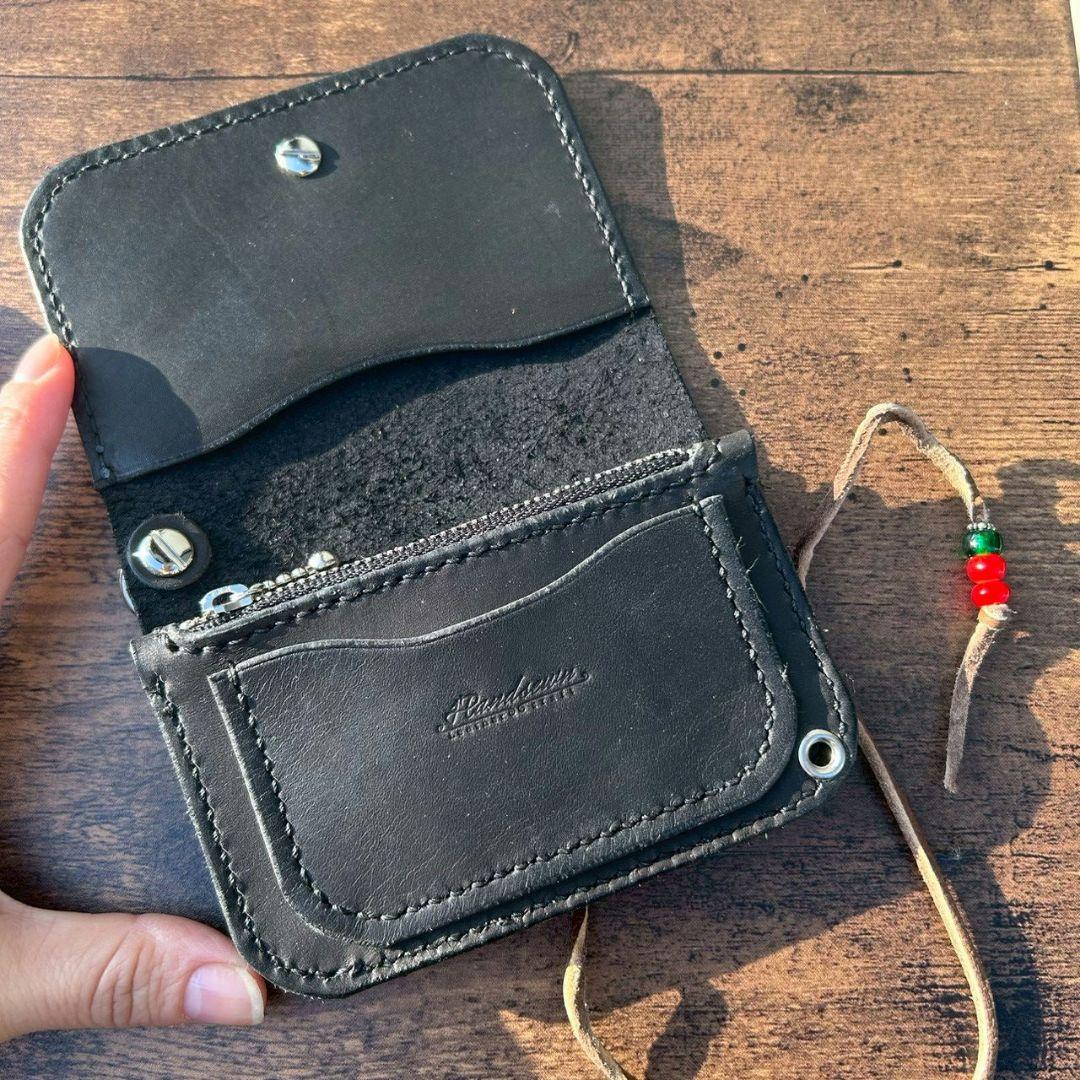 ハンドメイド　コンチョ　ハーフトラッカーウォレット