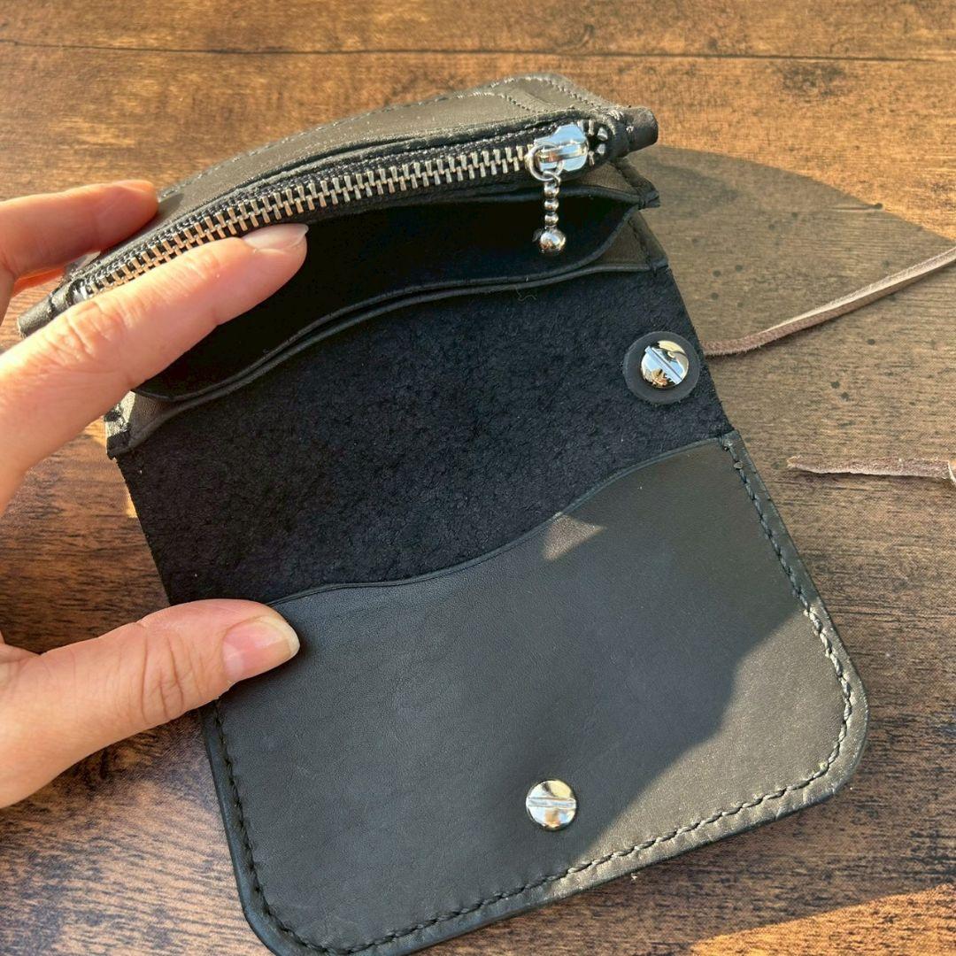 ハンドメイド　コンチョ　ハーフトラッカーウォレット