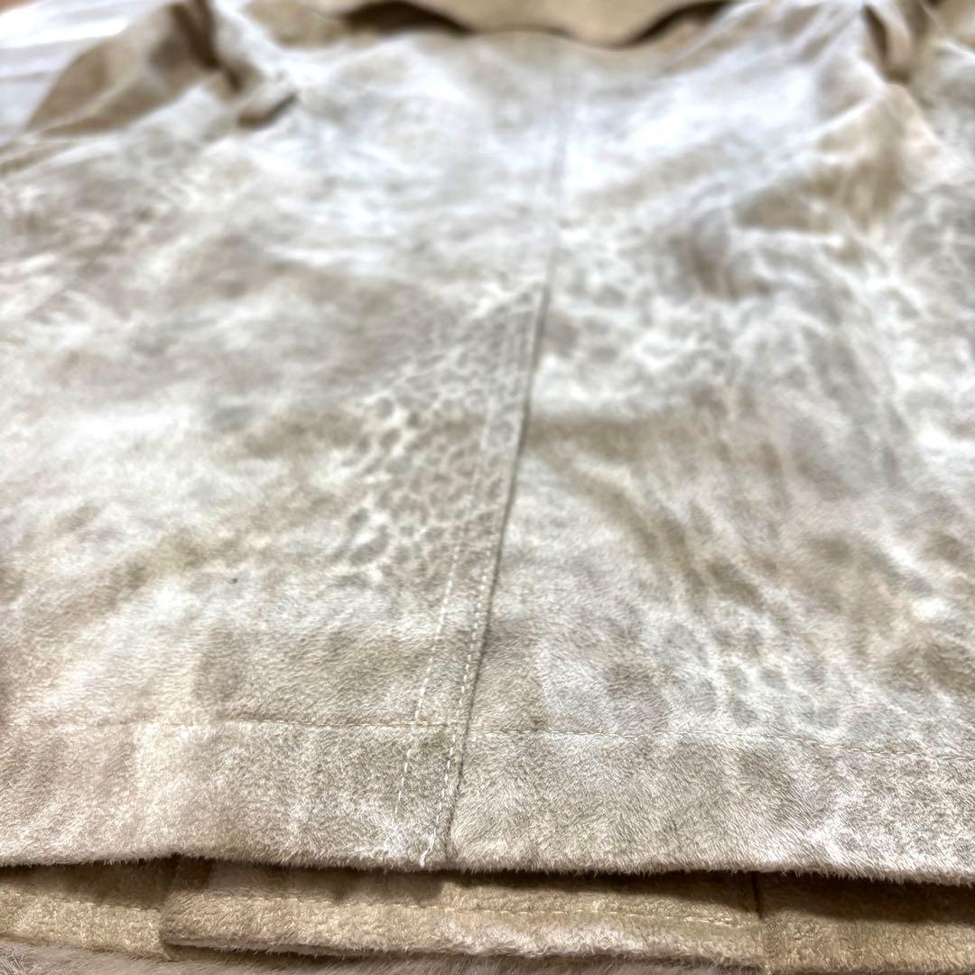 美品L✨トルネードマート ロングコート ファー着脱可 レオパード ベルト 白