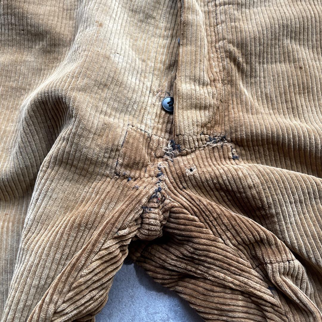 40-50s ファーマーズ 太畝コーデュロイ ブラウン W37
