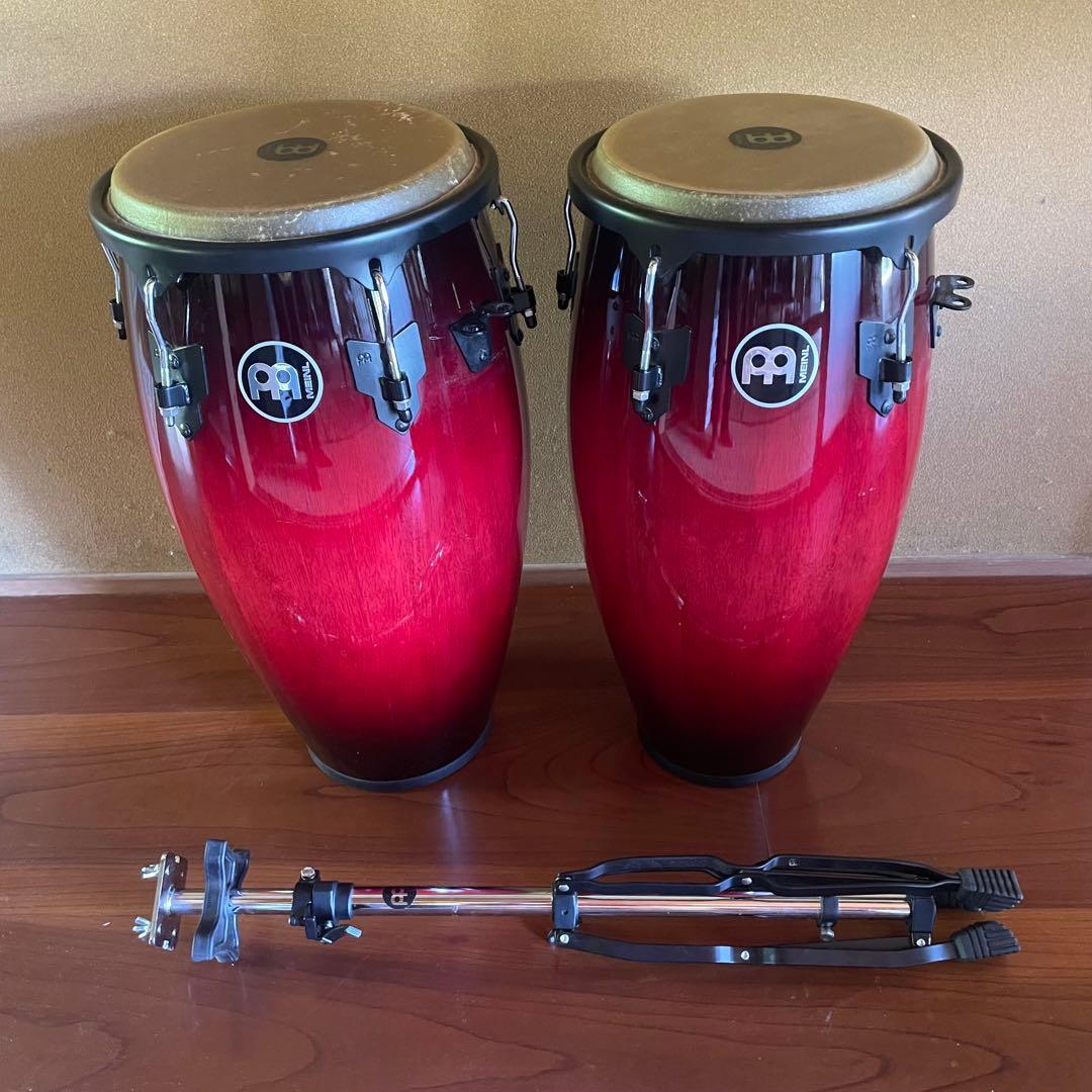 【ほぼ新品】Meinlコンガセット11/12インチ スタンド&Perlマラカス付