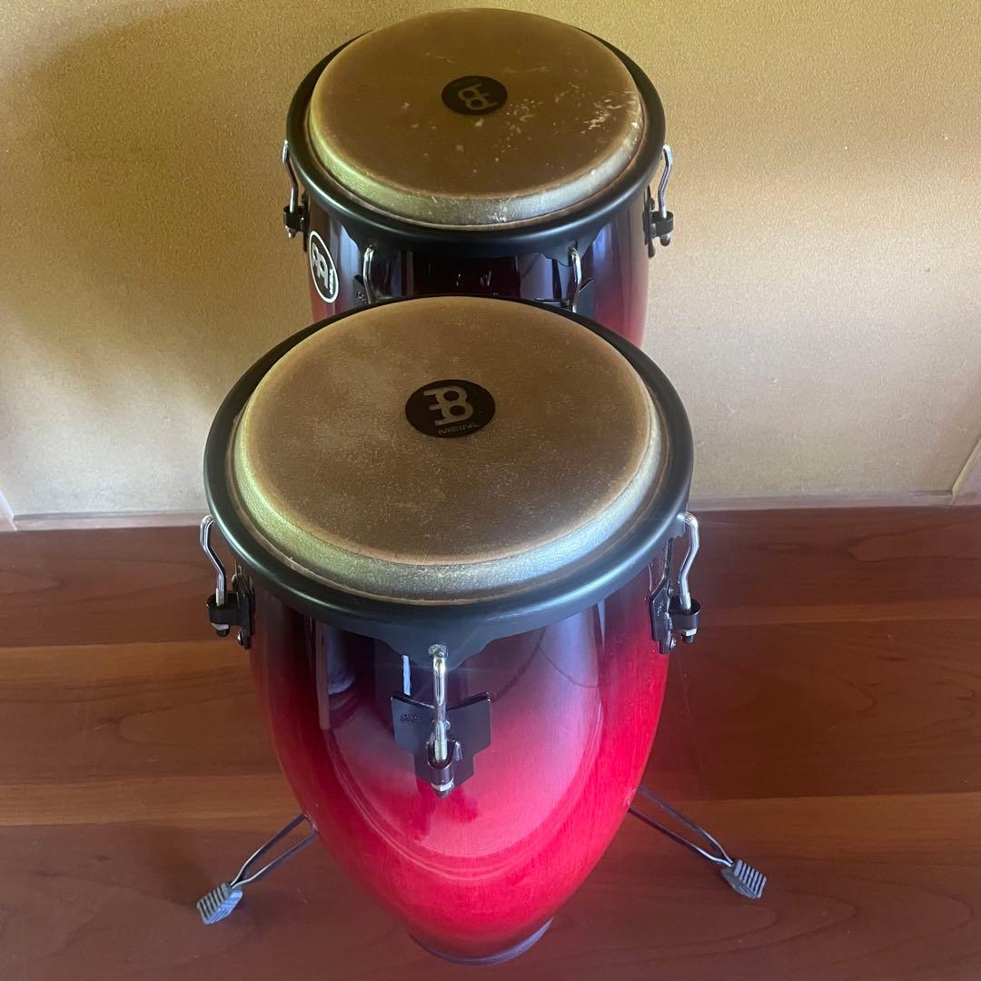 【ほぼ新品】Meinlコンガセット11/12インチ スタンド&Perlマラカス付