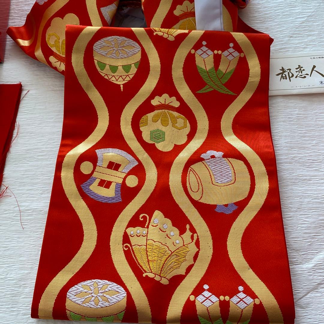 新品✨７歳七五三用作り帯　都恋人