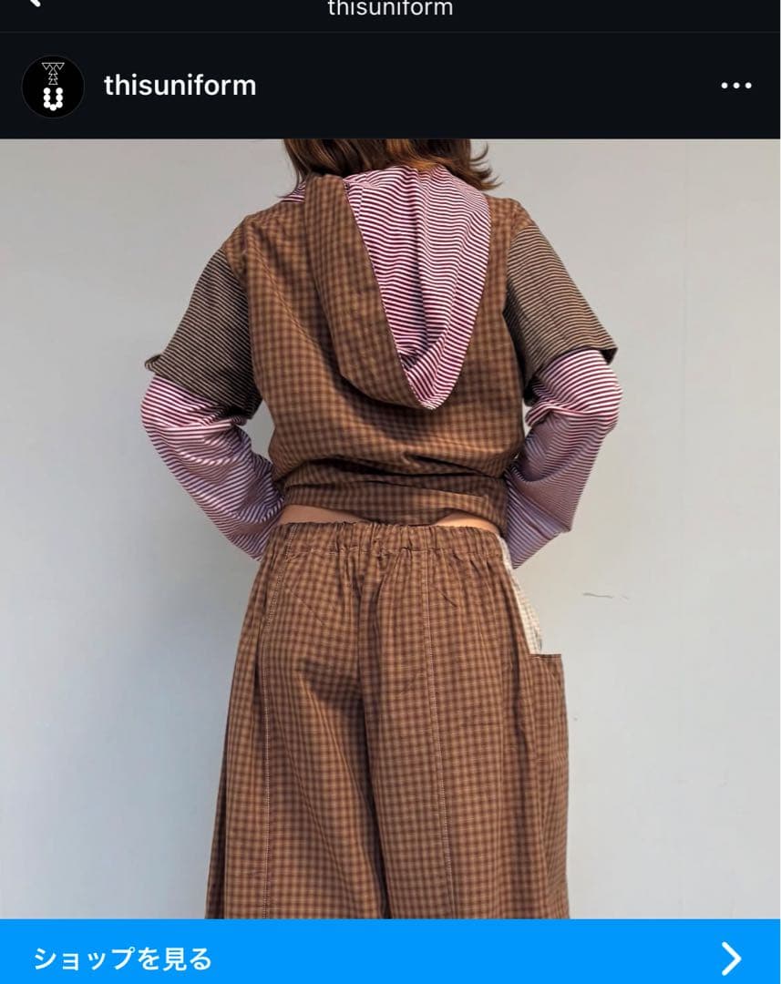 b*o様 this uniform チェックパンツ