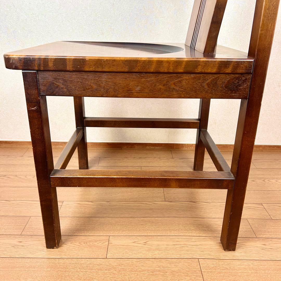 【希少】星野民藝 アームレスチェア 樺材 ダイニングハイバック 安楽椅子 その①