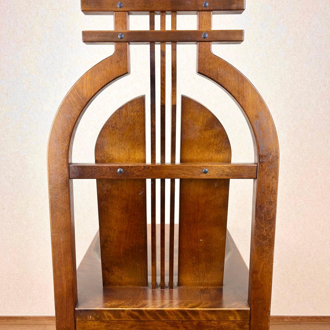 【希少】星野民藝 アームレスチェア 樺材 ダイニングハイバック 安楽椅子 その①
