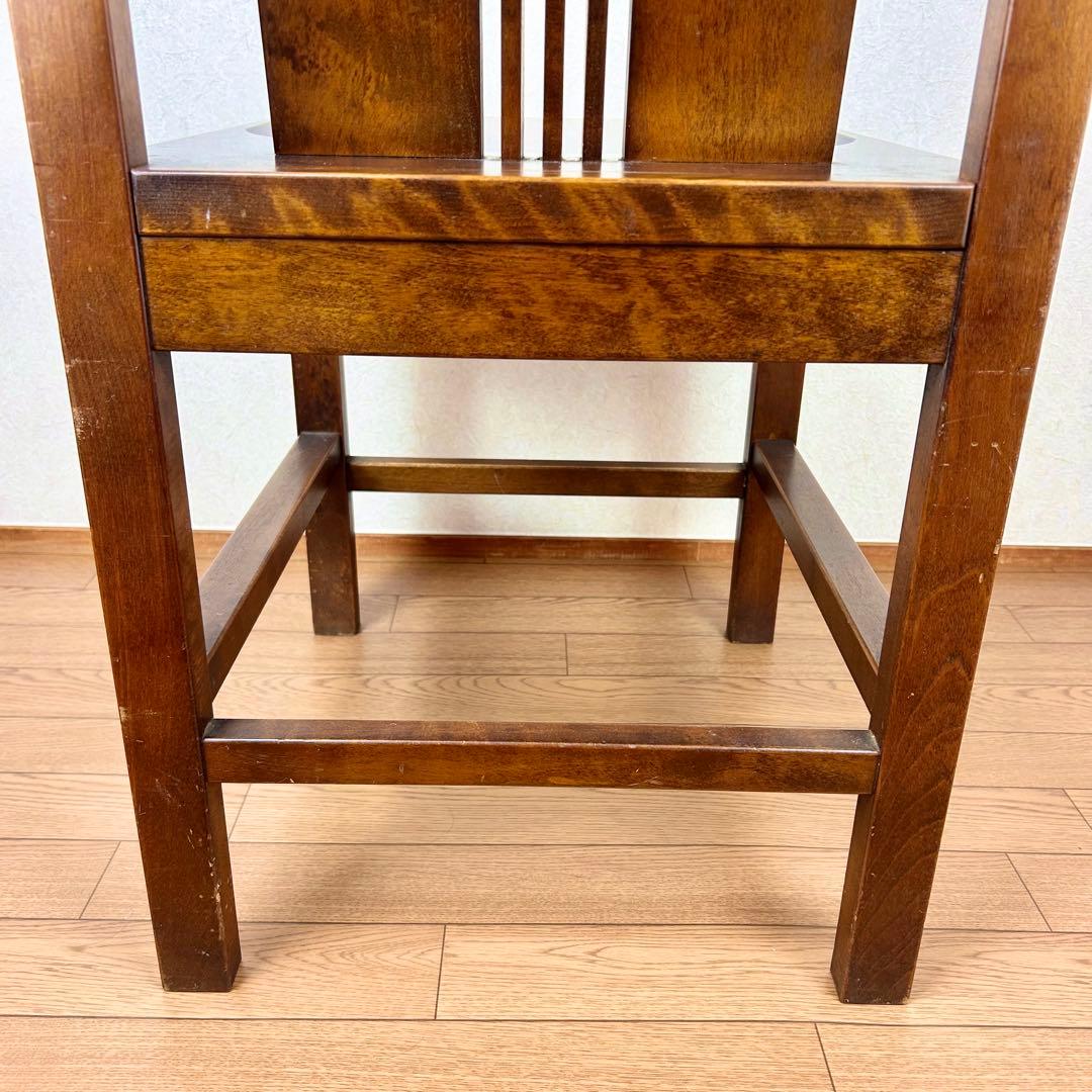 【希少】星野民藝 アームレスチェア 樺材 ダイニングハイバック 安楽椅子 その①