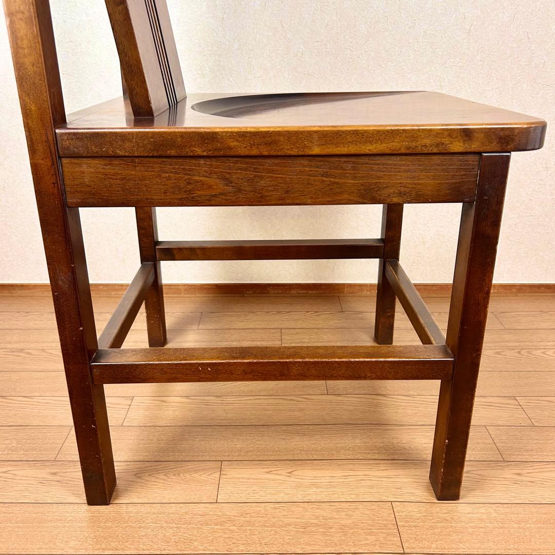 【希少】星野民藝 アームレスチェア 樺材 ダイニングハイバック 安楽椅子 その①