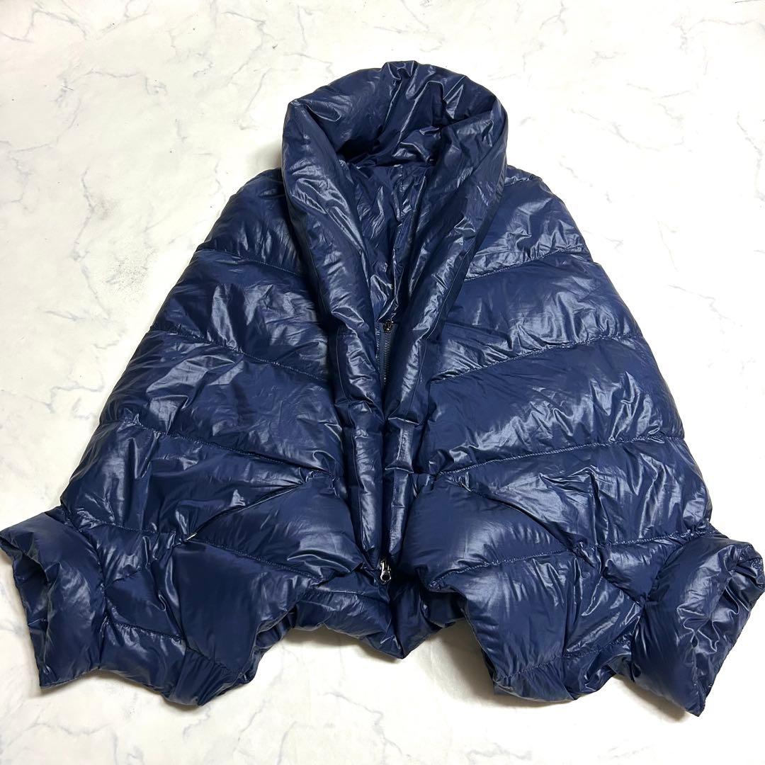 guxy グクスィー 変形 ポンチョ風ダウンコート Wジップ個性派 I44