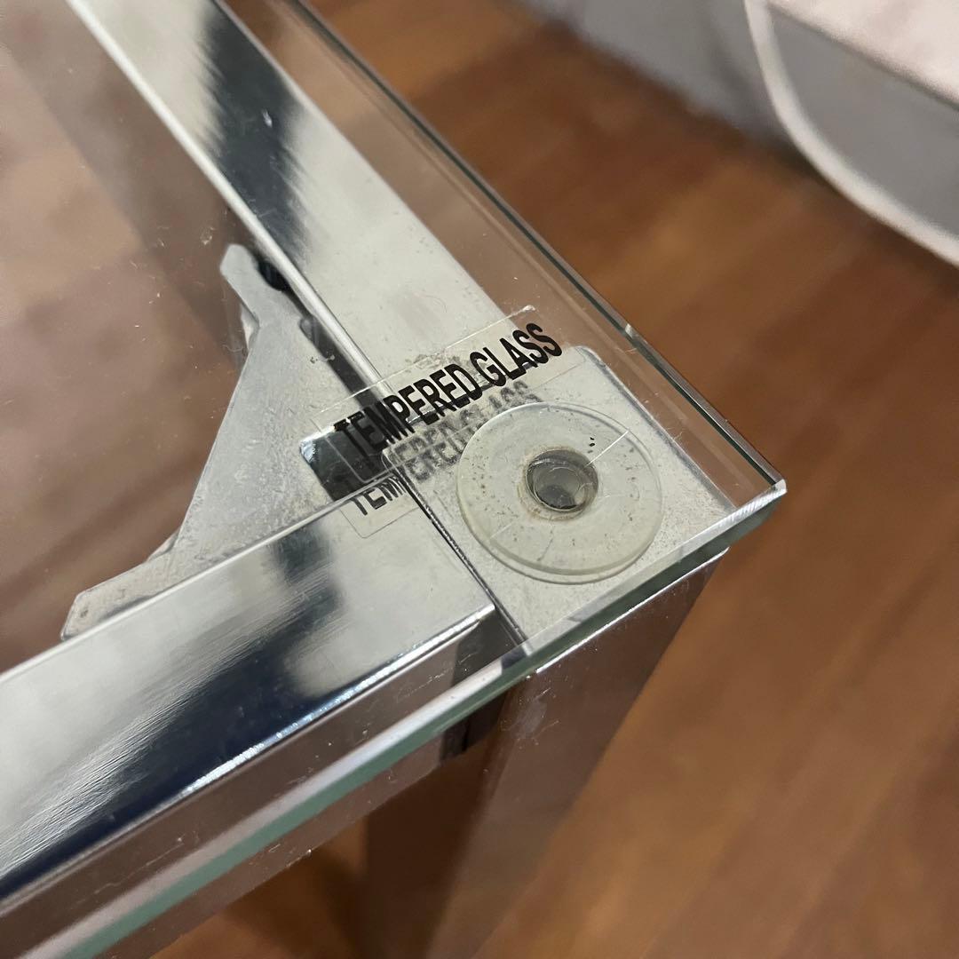 【アンティーク】アイアンフレーム 長方形 ガラスローテーブル センターテーブル