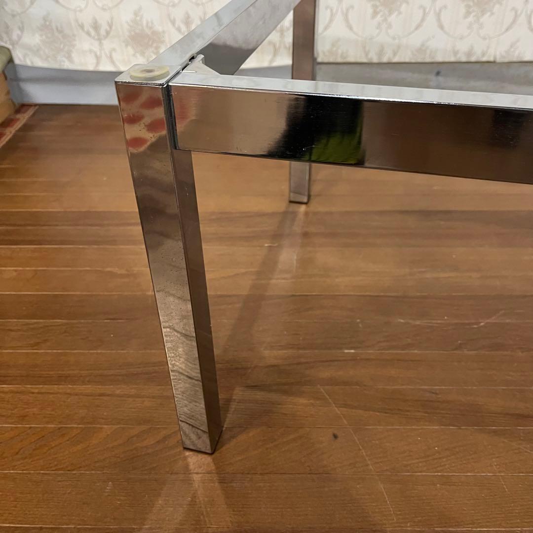 【アンティーク】アイアンフレーム 長方形 ガラスローテーブル センターテーブル