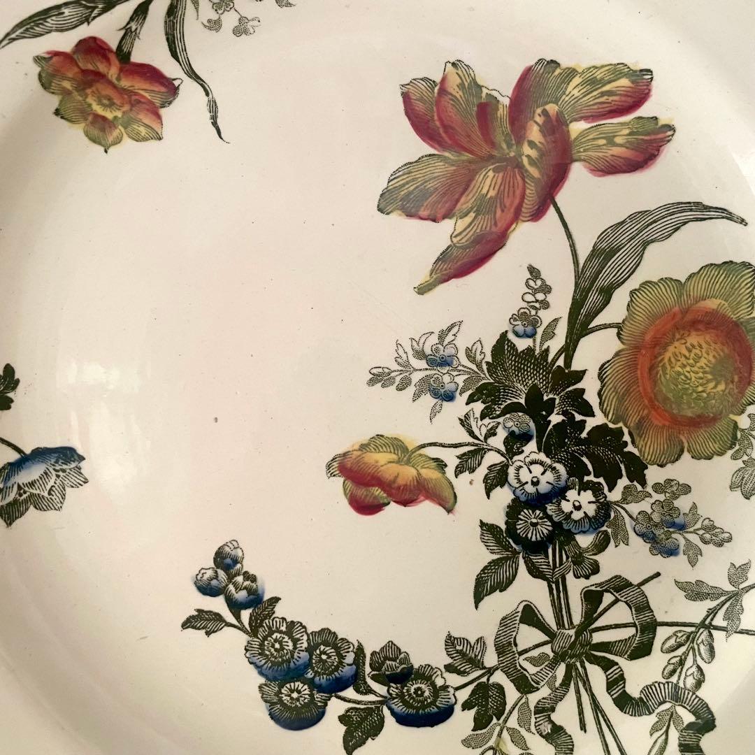 【レア】サルグミンヌ　フォンタンジュ多色プレートポリクロームフランスアンティーク