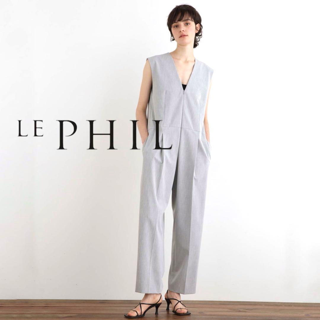 美品 LE PHIL ルフィル ドライギャバコンビネゾン グレー オールインワン