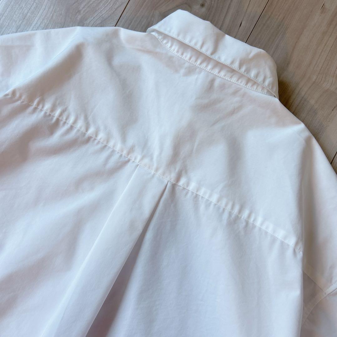 美品＊フレッドペリー FRED PERRY 半袖シャツ 白 ロゴ刺繍 UK10