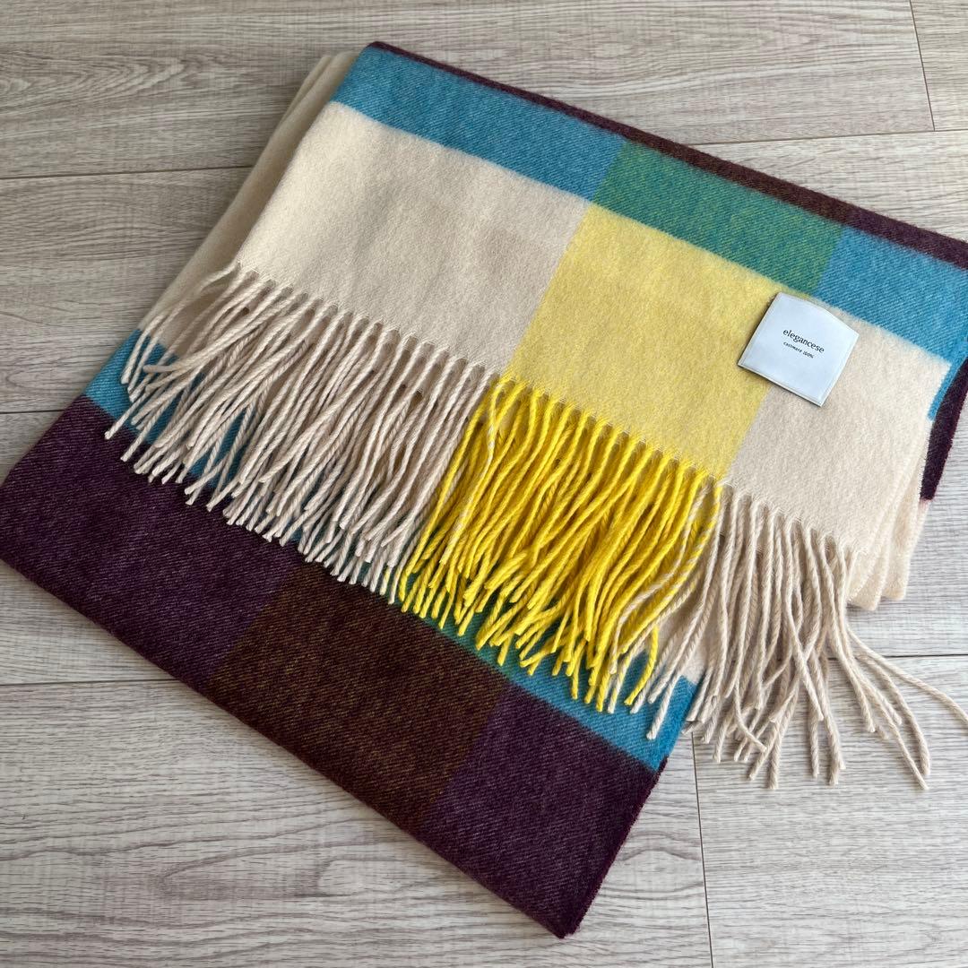 【elegancese】カシミヤ100%大判マフラー