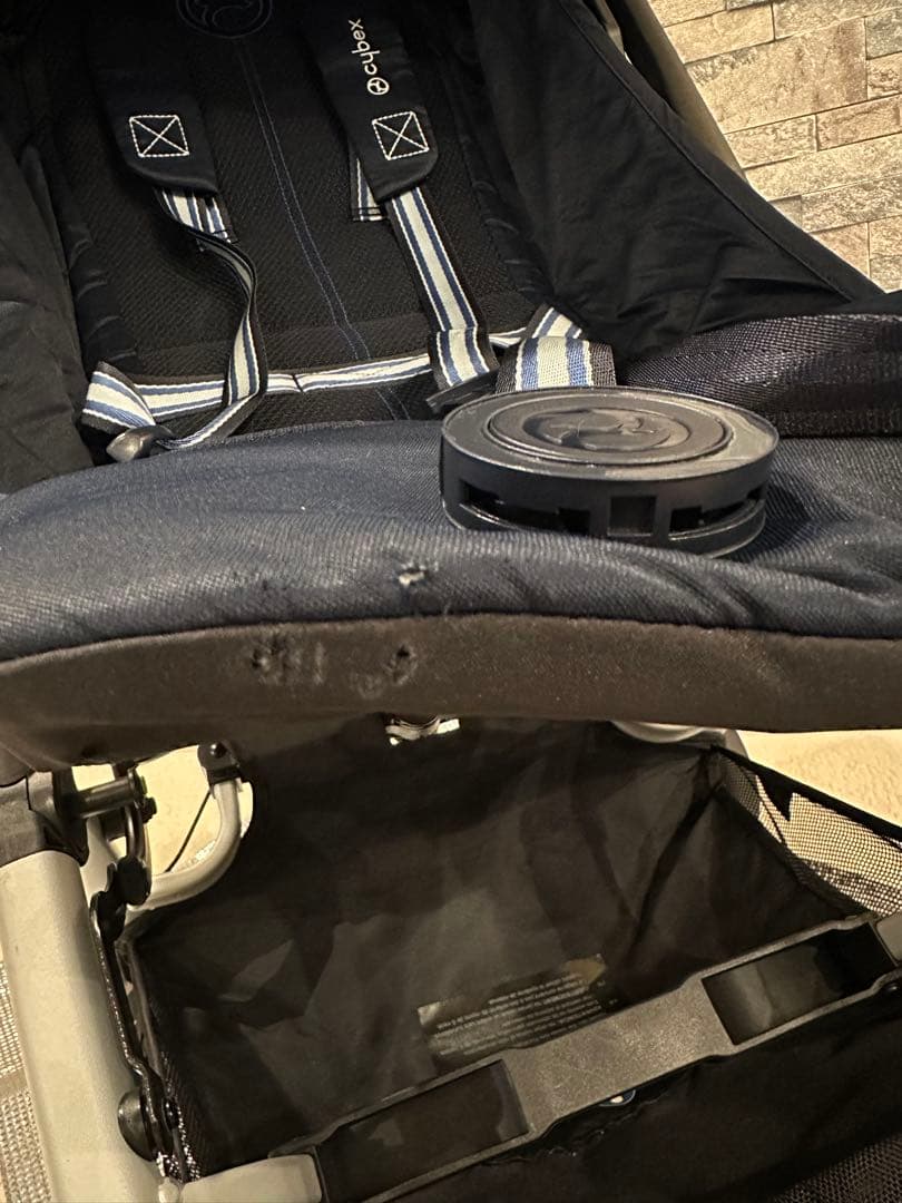 リベル　バンパーバー付き　折りたたみ式 ベビーカー ネイビー　サイベックス