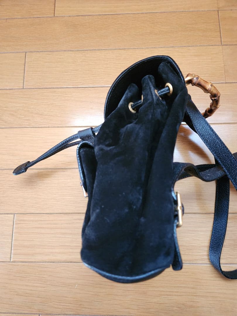 GUCCI　バンブー　黒スエードリュック バンブーハンドル