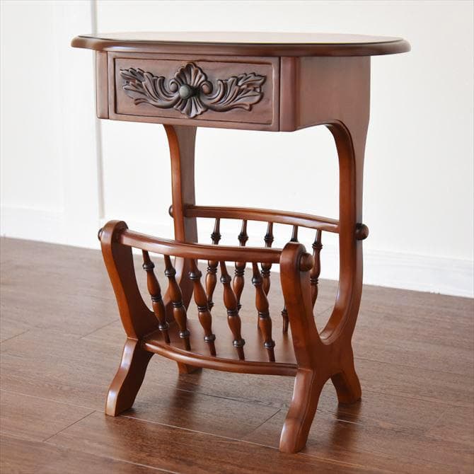 引出し付きサイドテーブル マガジンラック