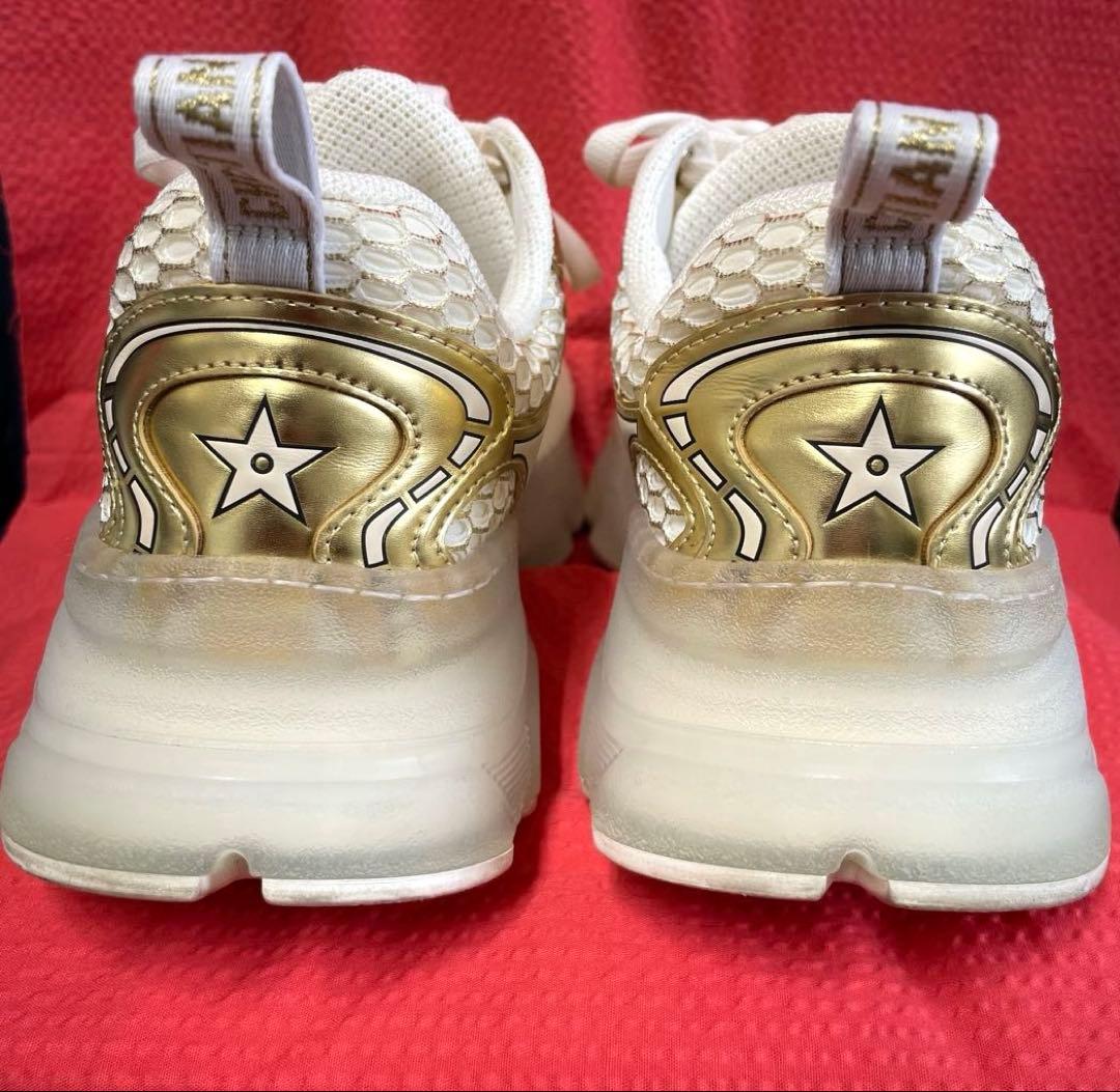 ディオールDior ディオールヴァイブ スニーカー白ゴールド36.5 23.5㌢