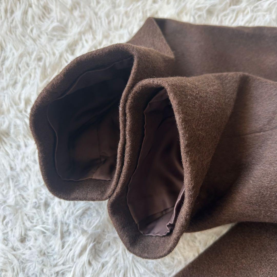 美品✨レリアン×ロロピアーナ　カシミヤ100%ロングコートブラウン　大きいサイズ