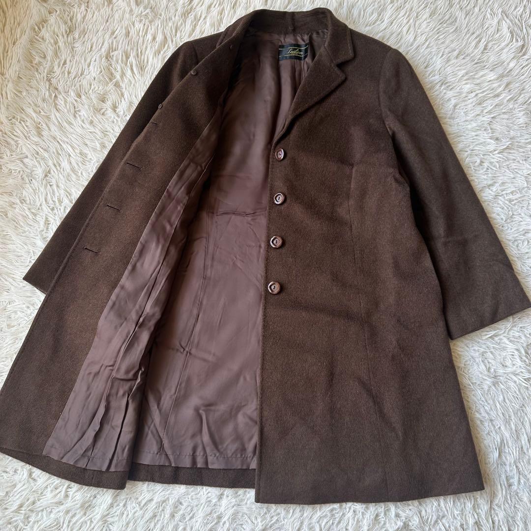 美品✨レリアン×ロロピアーナ　カシミヤ100%ロングコートブラウン　大きいサイズ