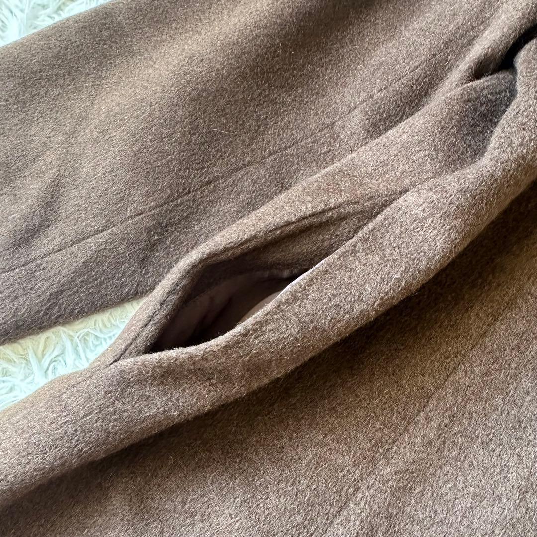 美品✨レリアン×ロロピアーナ　カシミヤ100%ロングコートブラウン　大きいサイズ